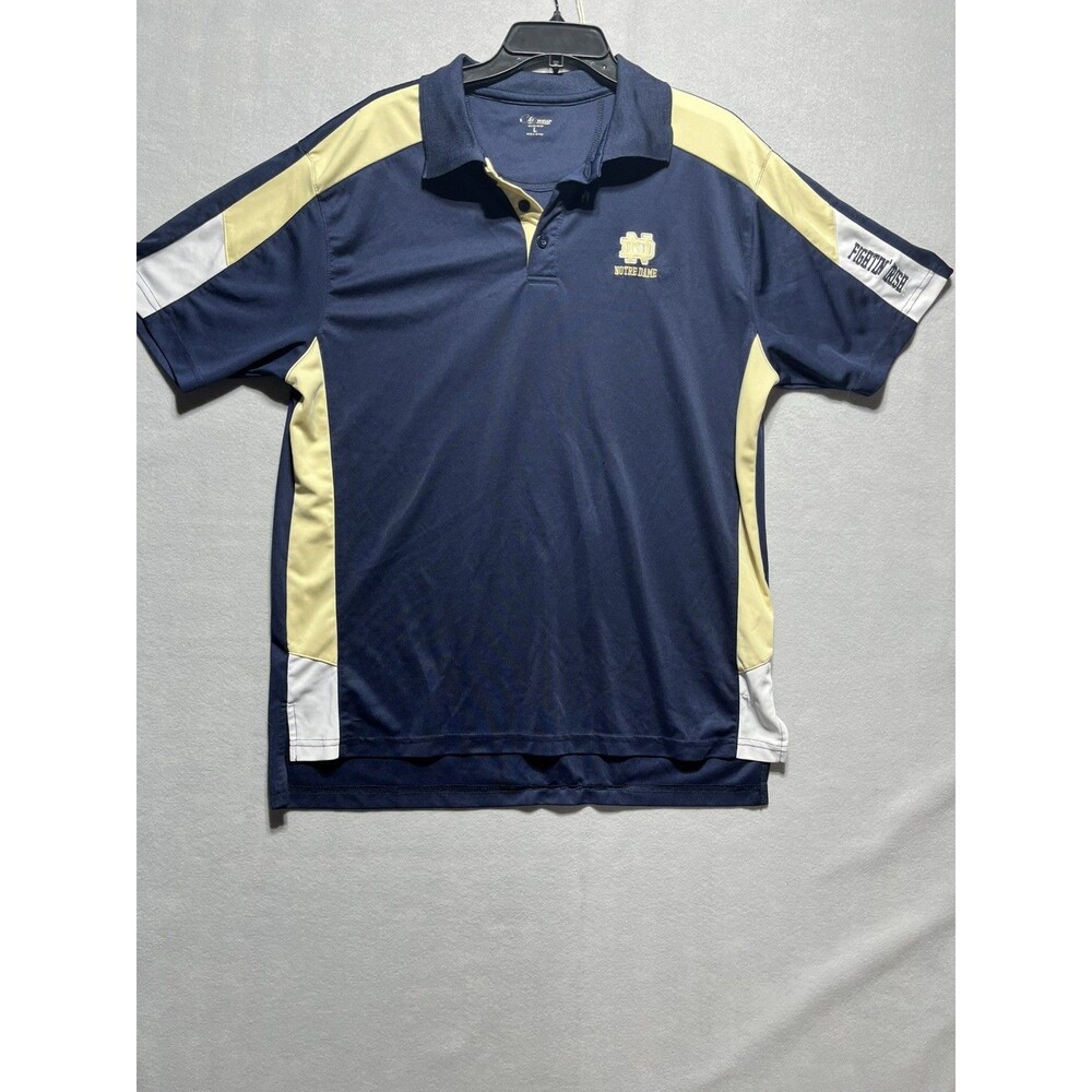 Chillwear Notre Dame Fighting Irish Polo Shirt Men’s L Navy Gold NCAA